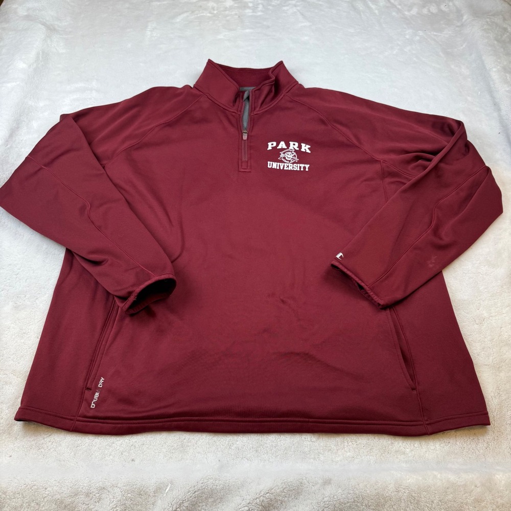 Park University Quarter Zip Pullover Mens Maroon Athletic Long Sleeve Shirt